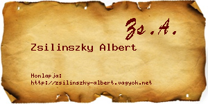 Zsilinszky Albert névjegykártya